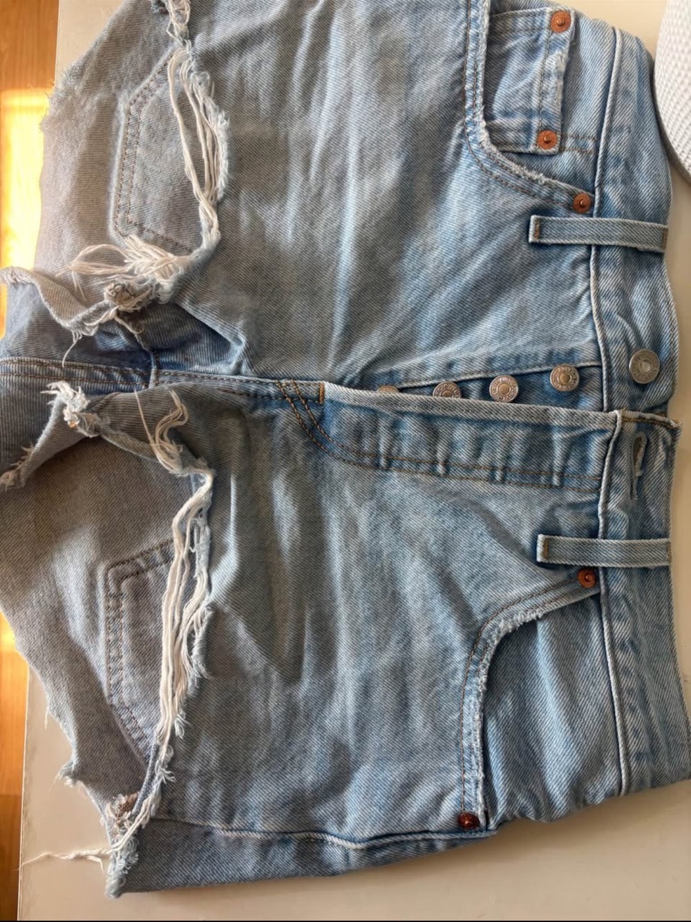 Light Wash Distressed Denim Shorts size 25